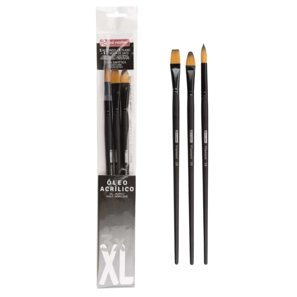 Art Creatıon 3'Lü Yağlı/Akrlik Fırça Seti (Ekstra Büyük) - XL