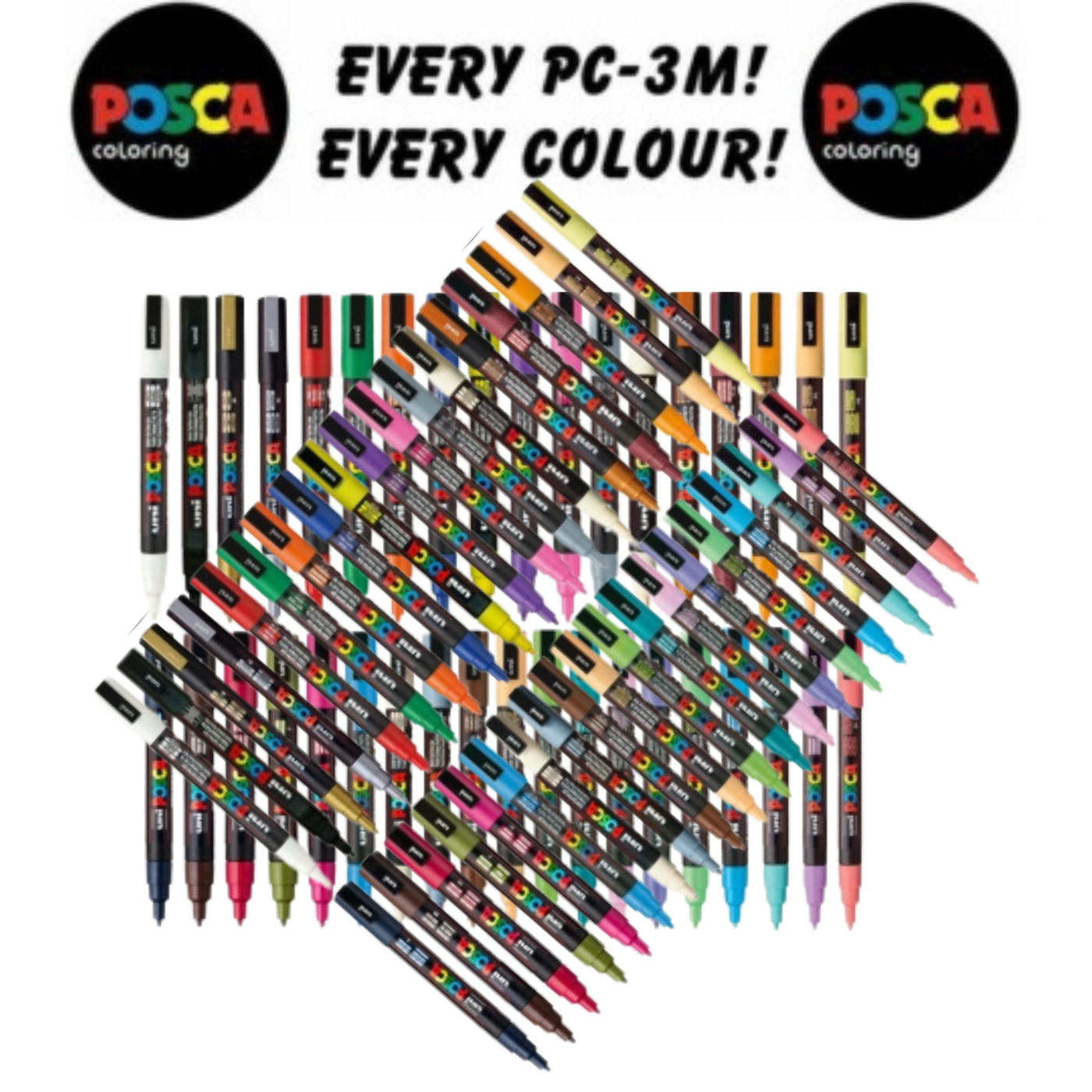 Uni Pc­3M/8C Sc Posca Su Bazlı Poster Markörü Soft 09­-1.3mm 60'lI Karışık Renkler