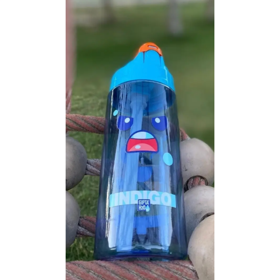 Gıpta 7508 Indigo Trıtan Desenli Pipetli Matara 500ml Pembe
