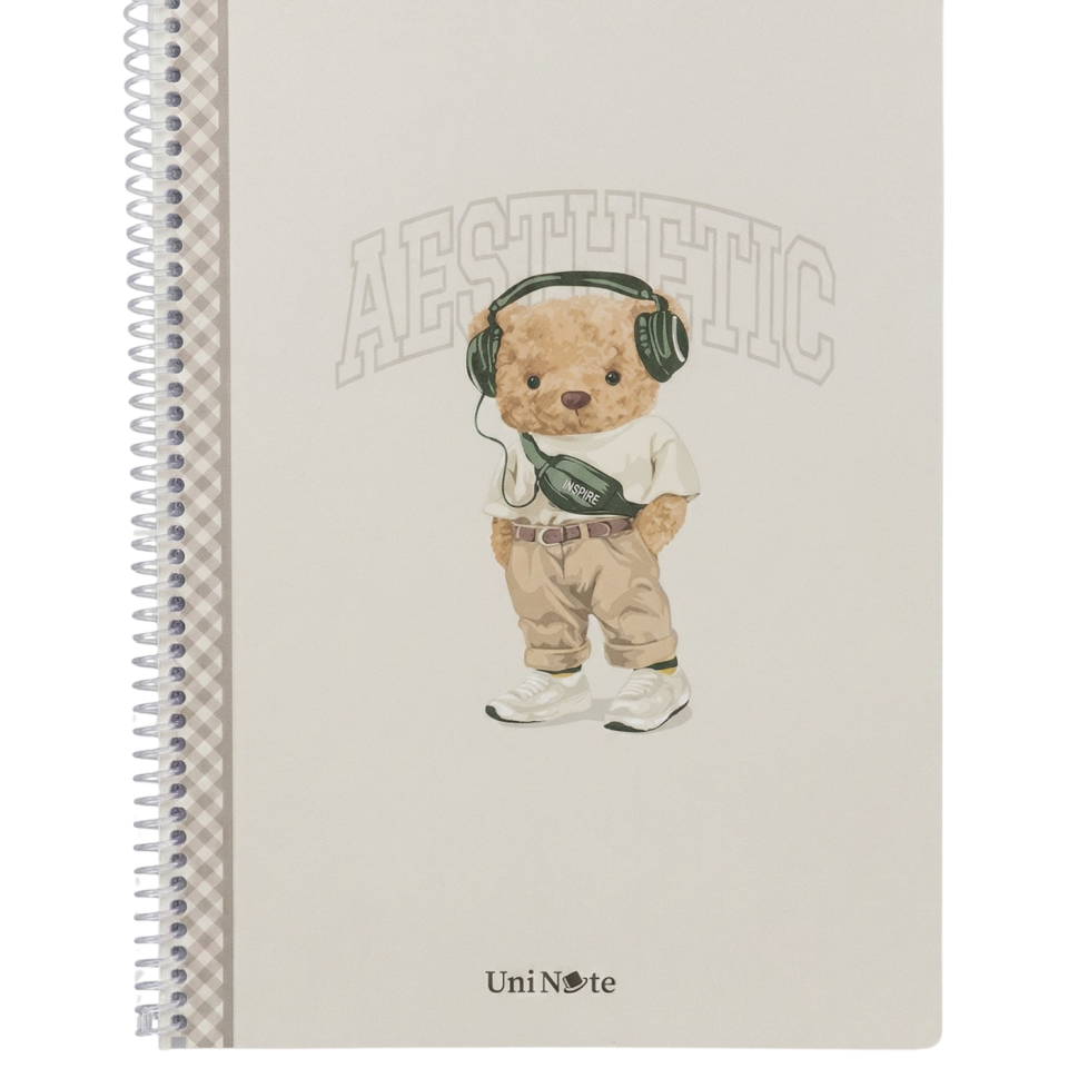 UniNote Bear Spiralli Pp Kapak A4 96 Yp.Çizgili Defter 04