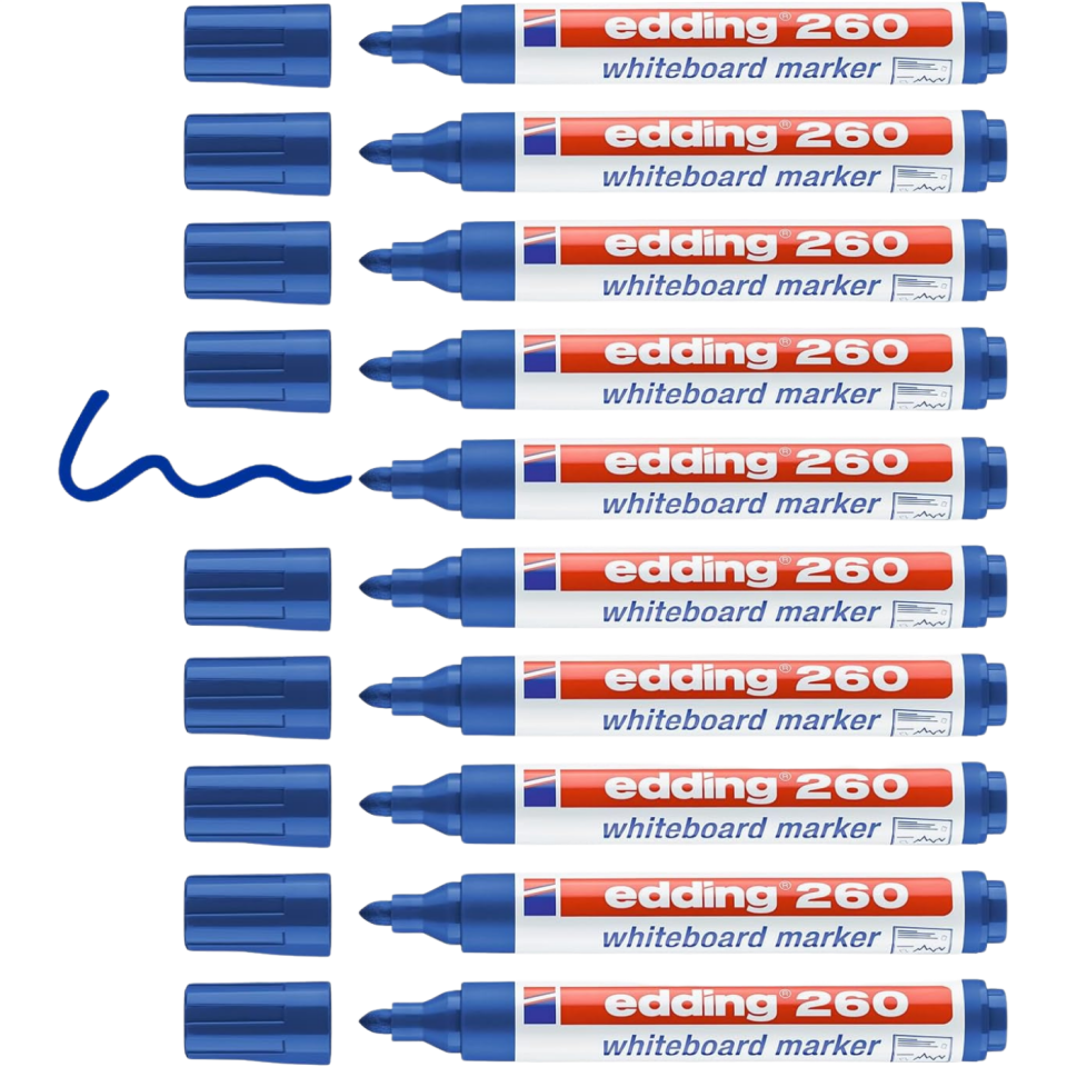 Edding Tahta Kalemi 260 Yuvarlak Uç 1,5-3 mm 10'lu Mavi