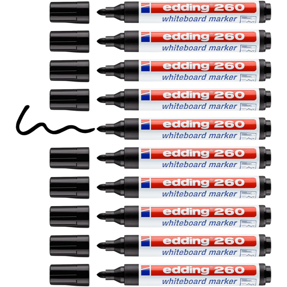Edding Tahta Kalemi 260 Yuvarlak Uç 10'lu Siyah