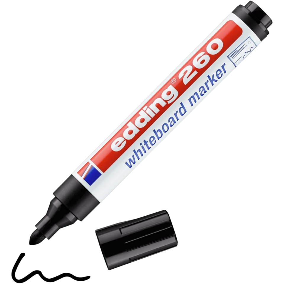 Edding Tahta Kalemi 260 Yuvarlak Uç 1,5-3 mm 3'lü Siyah Mavi Kırmızı