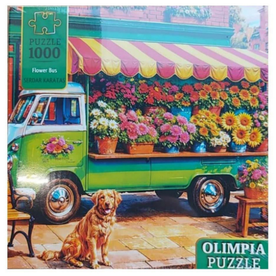 Onur 15014 Puzzle 1000 Prç Olimpia  Flower  Bus