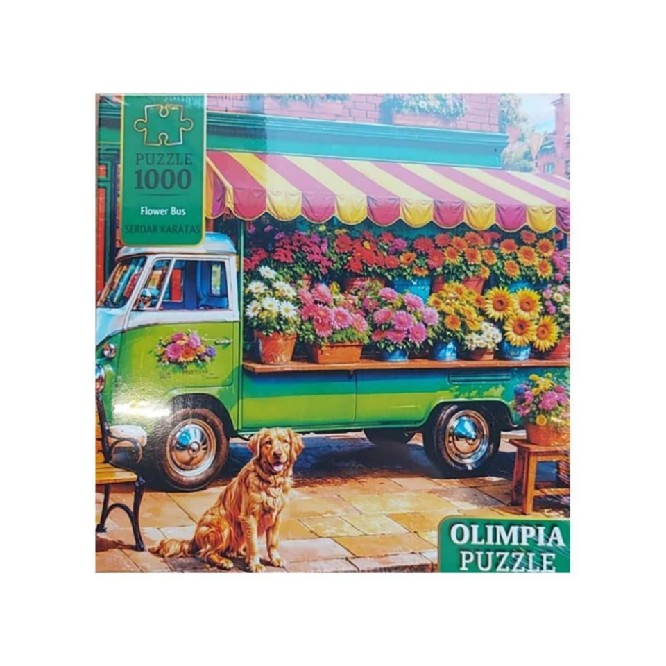 Onur 15014 Puzzle 1000 Prç Olimpia  Flower  Bus