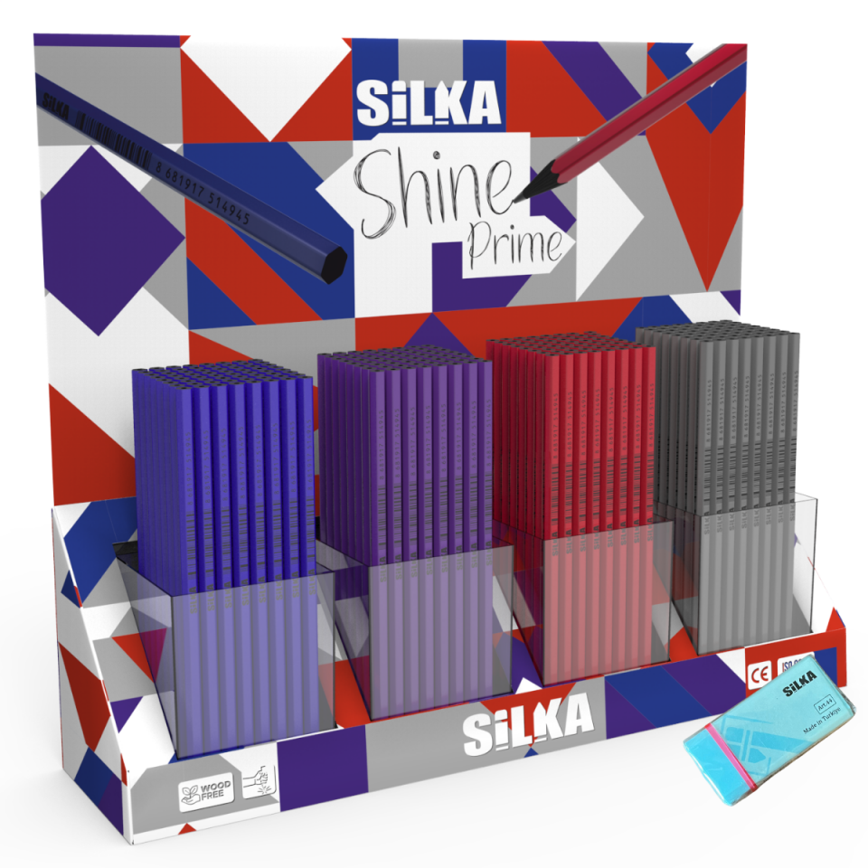 Art.1494 Silka Hex Dark Metalik Kurşun Kalem 12'li