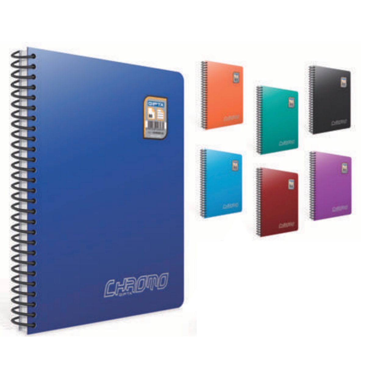 Gıpta 1337 Chromo Spiralli Plastik  Kapak Defter A4 80 Yaprak Çizgili