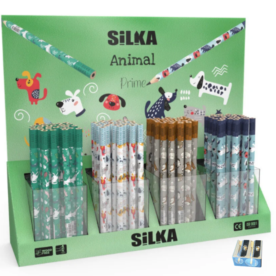 Art.1519 Silka Tri Jumbo Animal Folyo Kurşun Kalem 4'lü 4 Adet Kurşun Kalem Seti