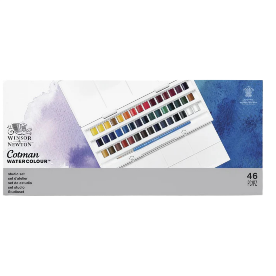 Winsor & Newton Cotman Sulu Boya Seti Studio Set (45 x Yarım Tablet)