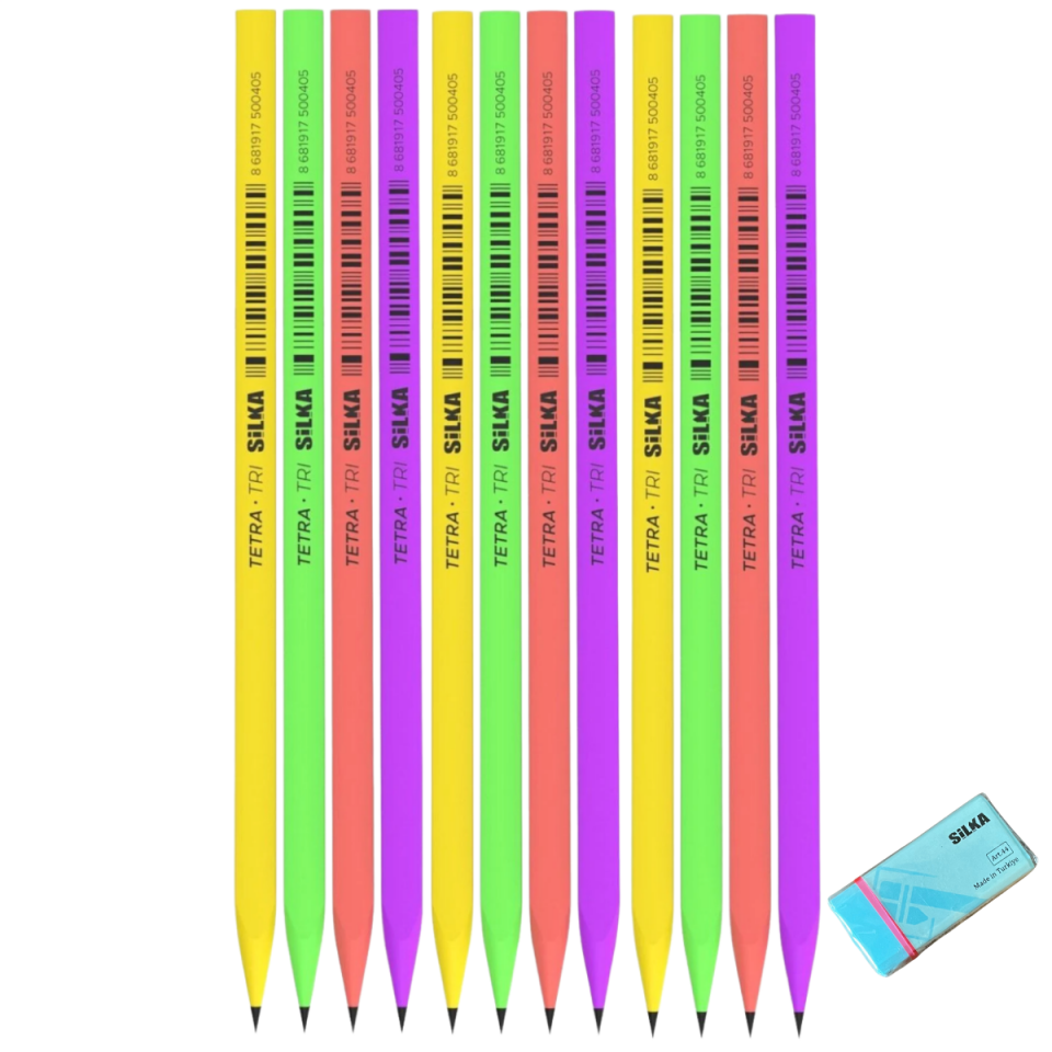 Silka 40 Trı Shıny Neon Kurşun Kalem 12'li