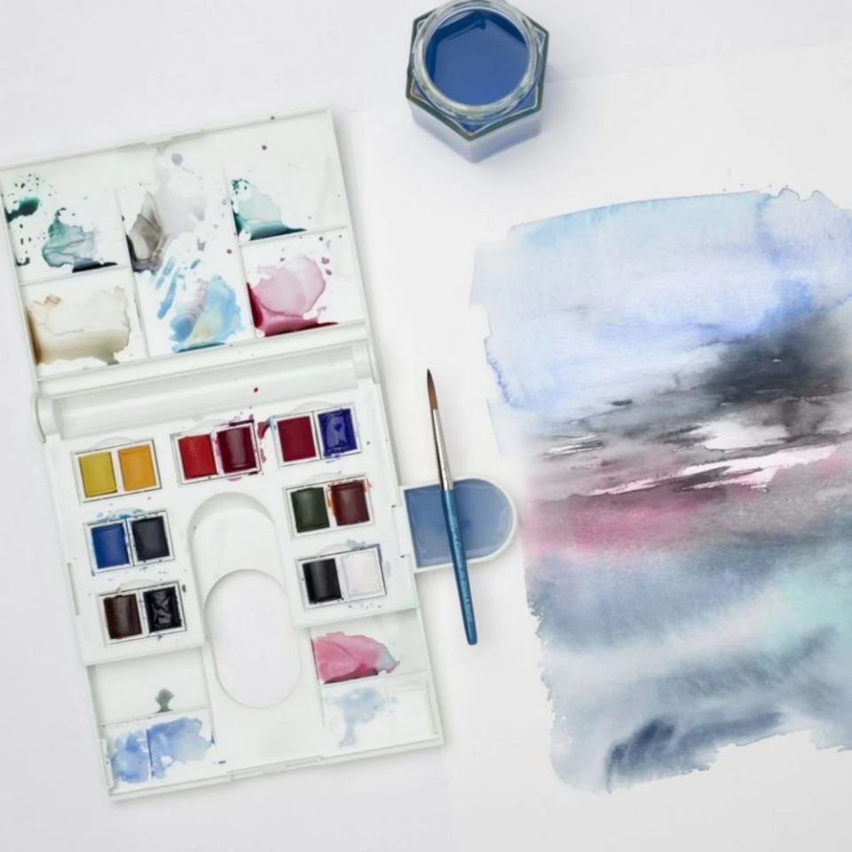 Winsor&Newton Cotman Compact Set 14'lü Yarım Tablet Sulu Boya Seti