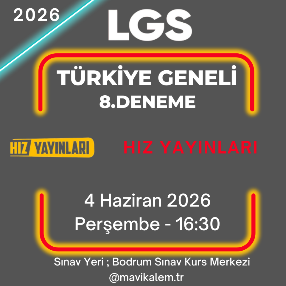 Hız Yayınları Türkiye Geneli 8.Deneme