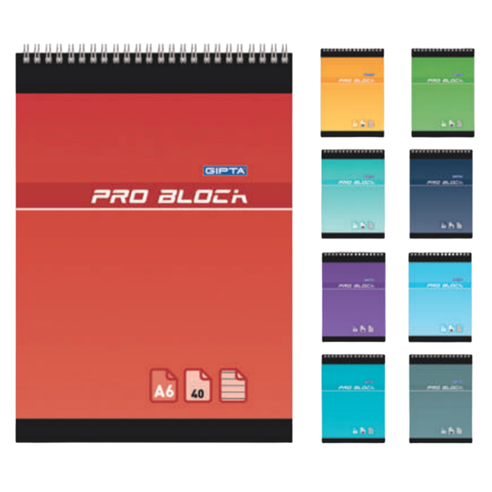 Gıpta 1400 Pro Block Spiralli  Karton Kapak Blok A5 40 Yaprak