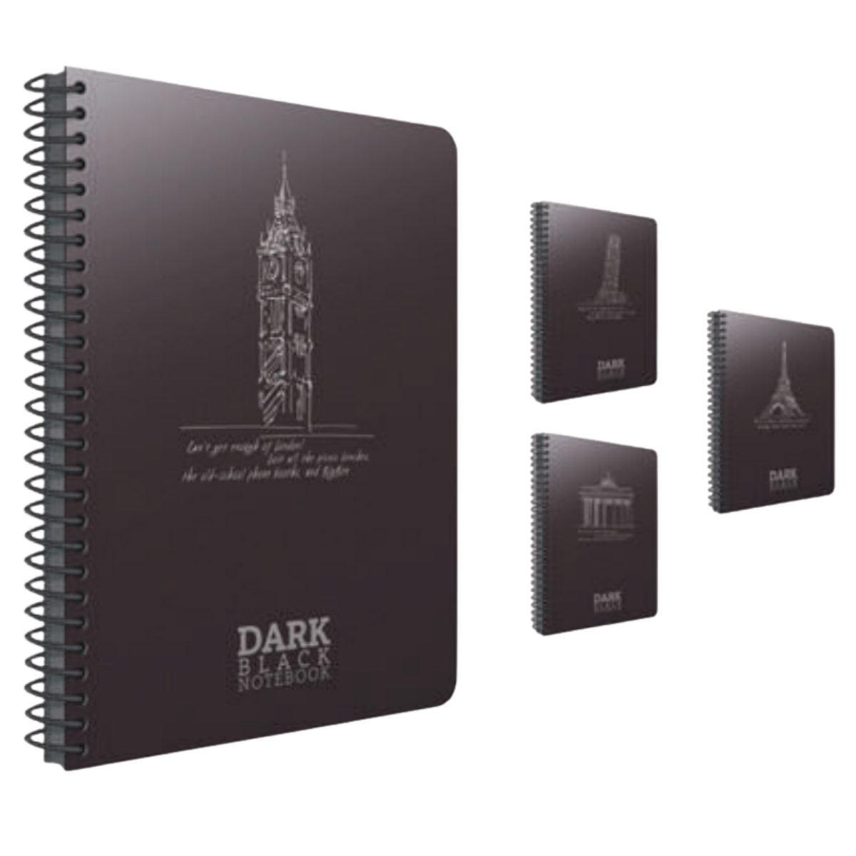 Gıpta 2673 Dark Siyah Defter  17X24 50 Yaprak Düz