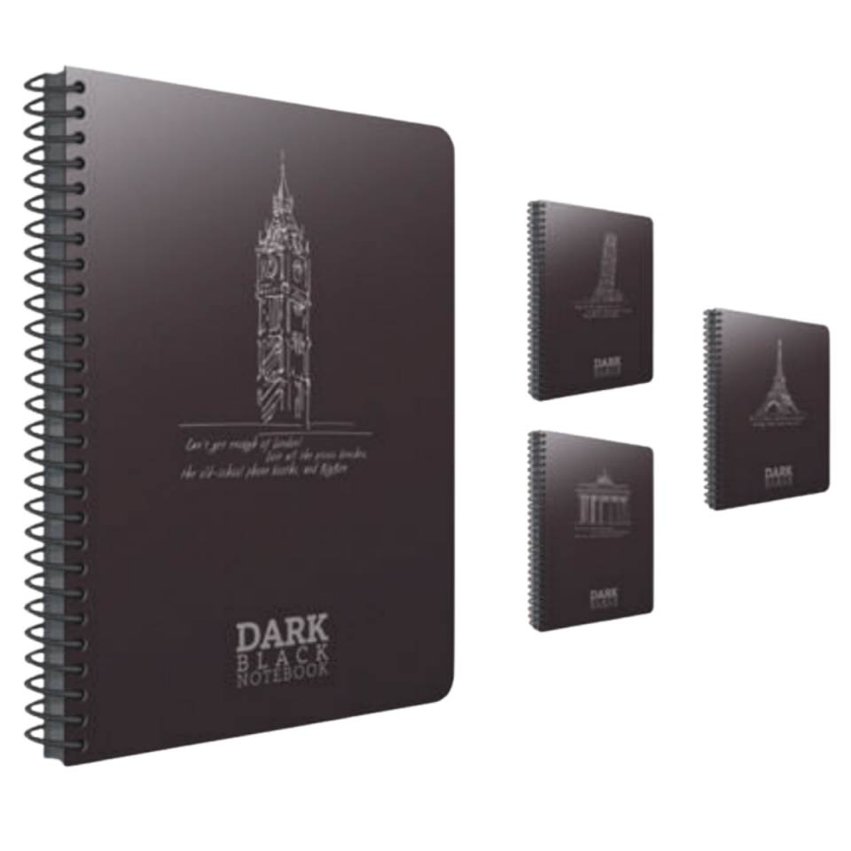 Gıpta 2673 Dark Siyah Defter  17X24 50 Yaprak Düz