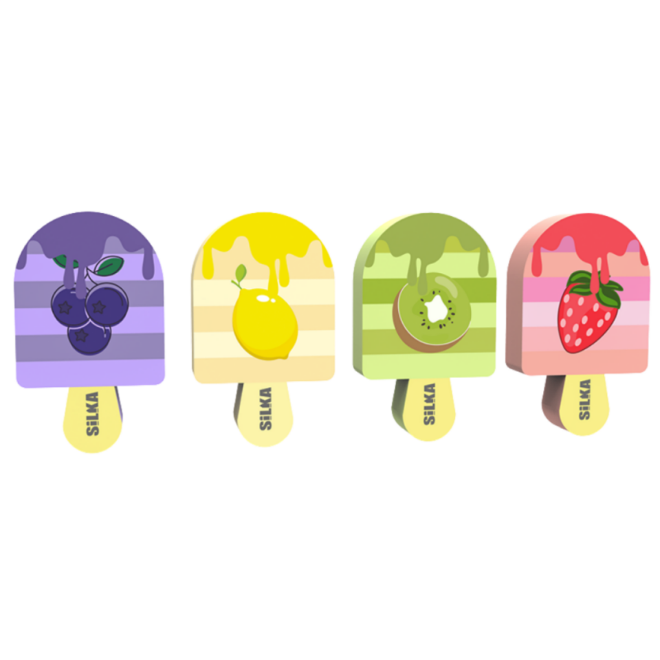 Silka 1042 Ice Cream Oyuncak Silgi 4'lü