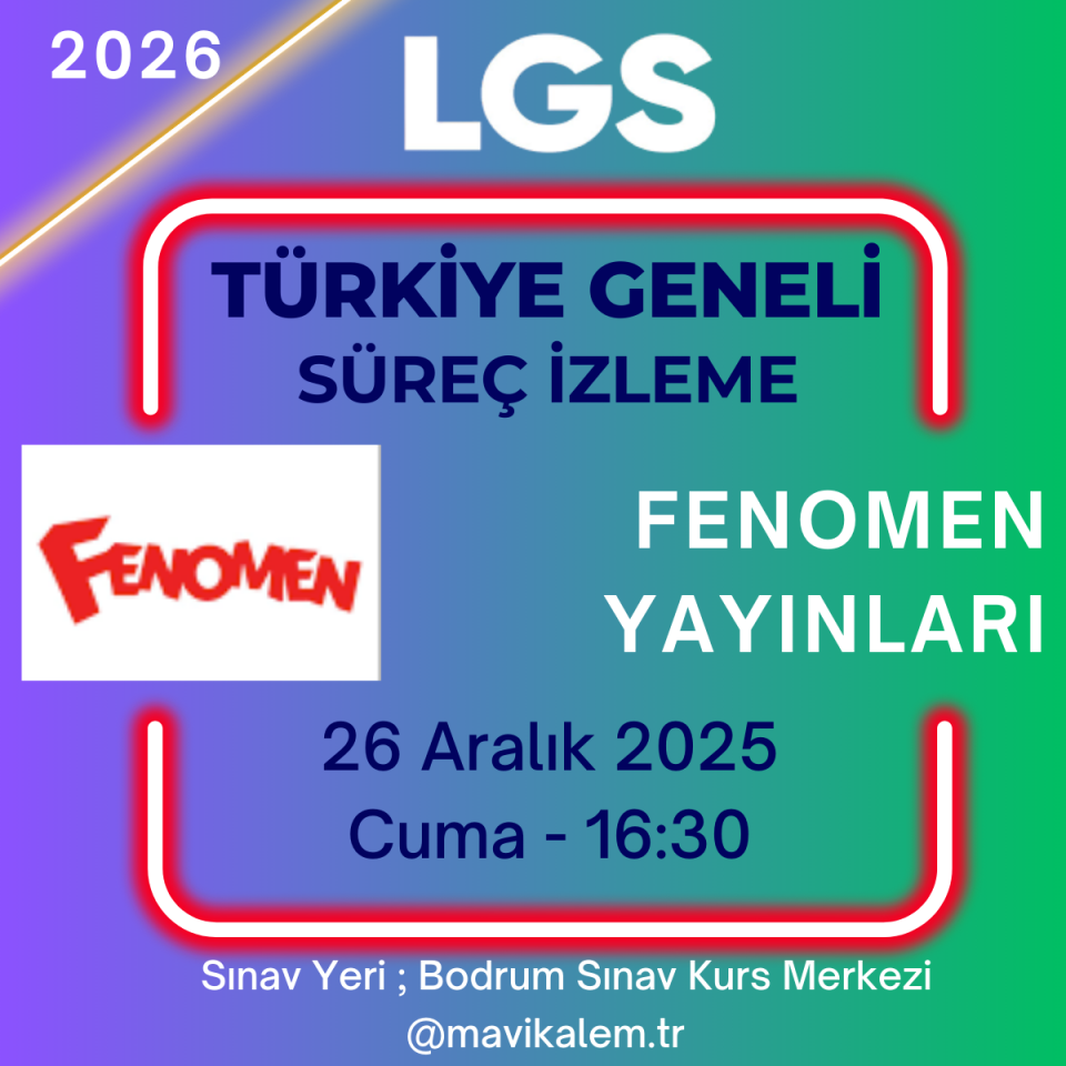Fenomen Yayınları Türkiye Geneli Deneme Süreç İzleme