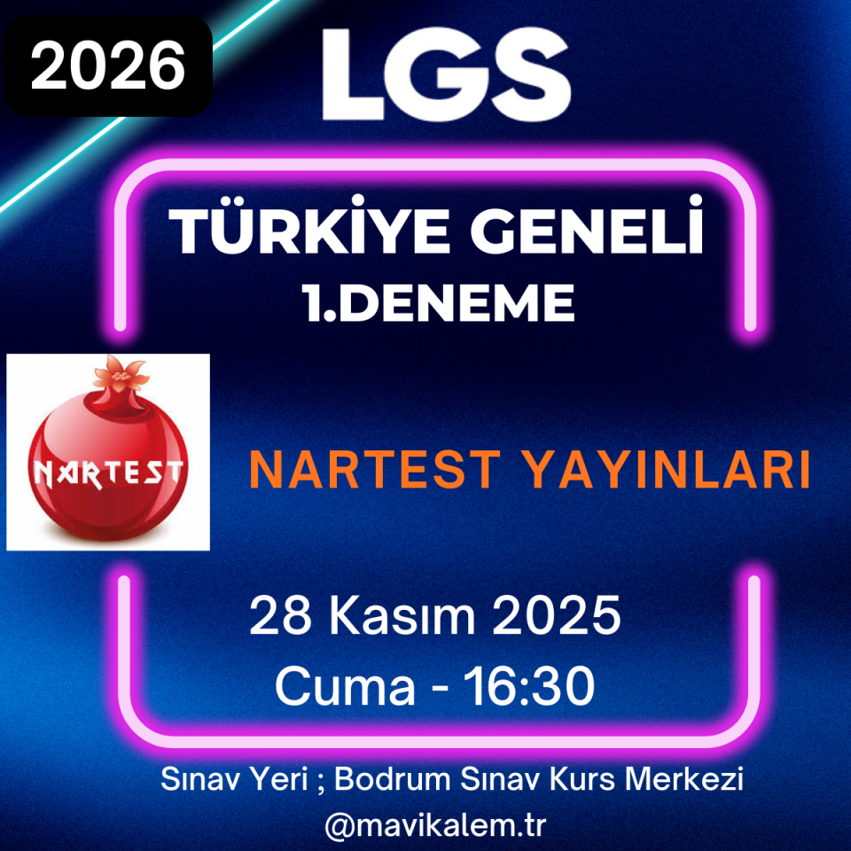 Nartest Yayınları Türkiye Geneli 1.Deneme