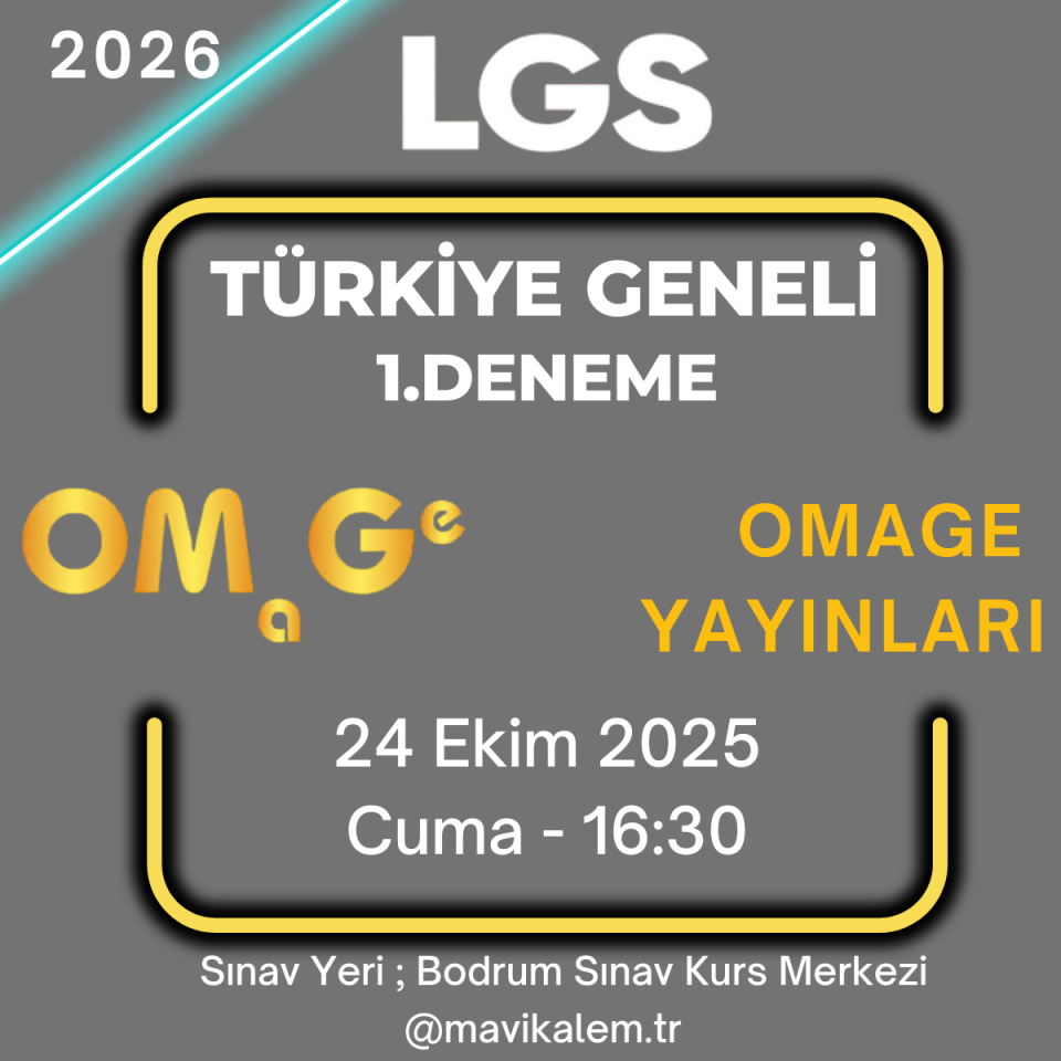 Omage Yayınları  Türkiye Geneli 1.Deneme