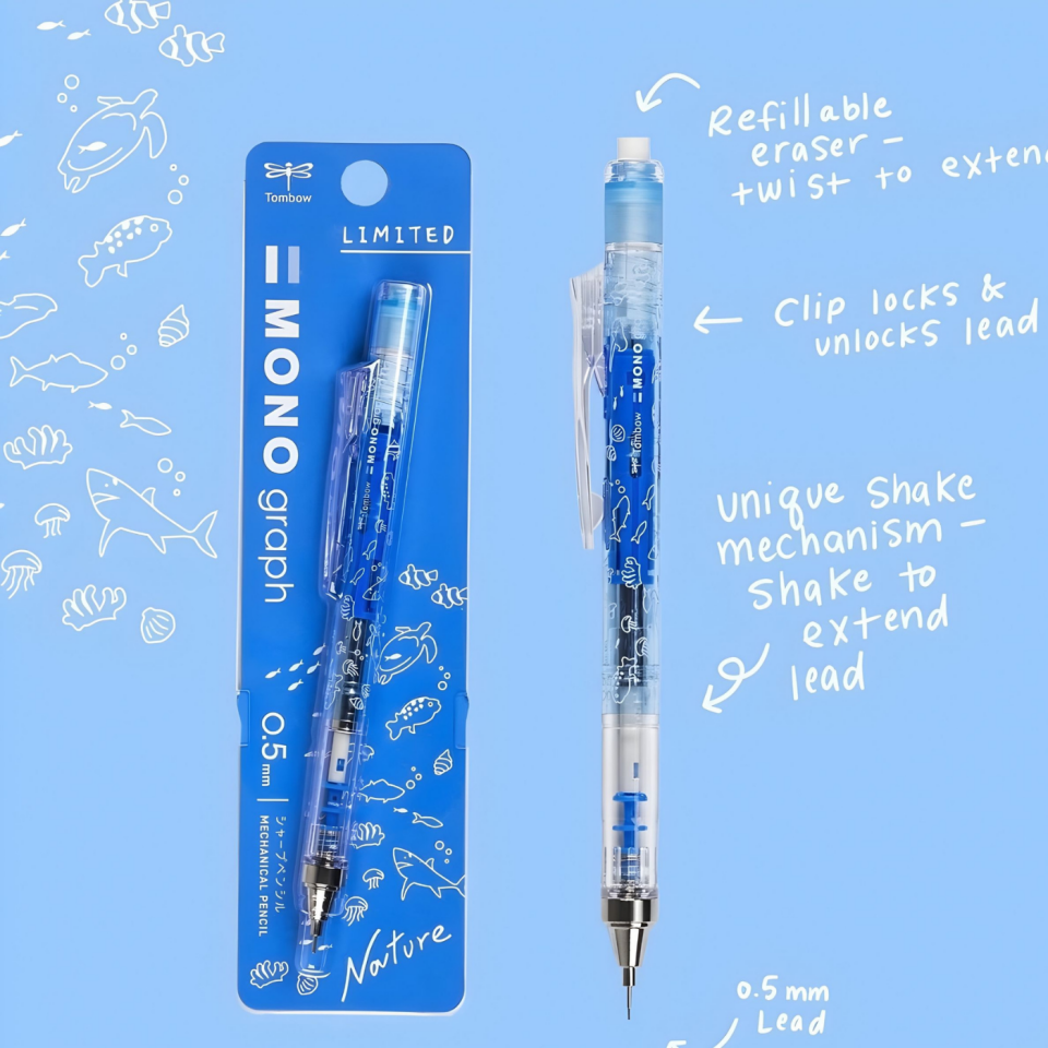 Tombow 142 Mono Graph Nature Versatil Kurşun Kalem 0.5 mm Ocean