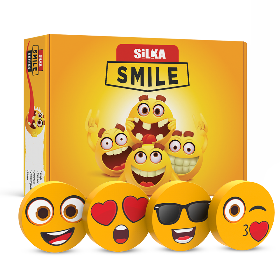 Silka 52 Smile Oyuncak Silgi 4'lü