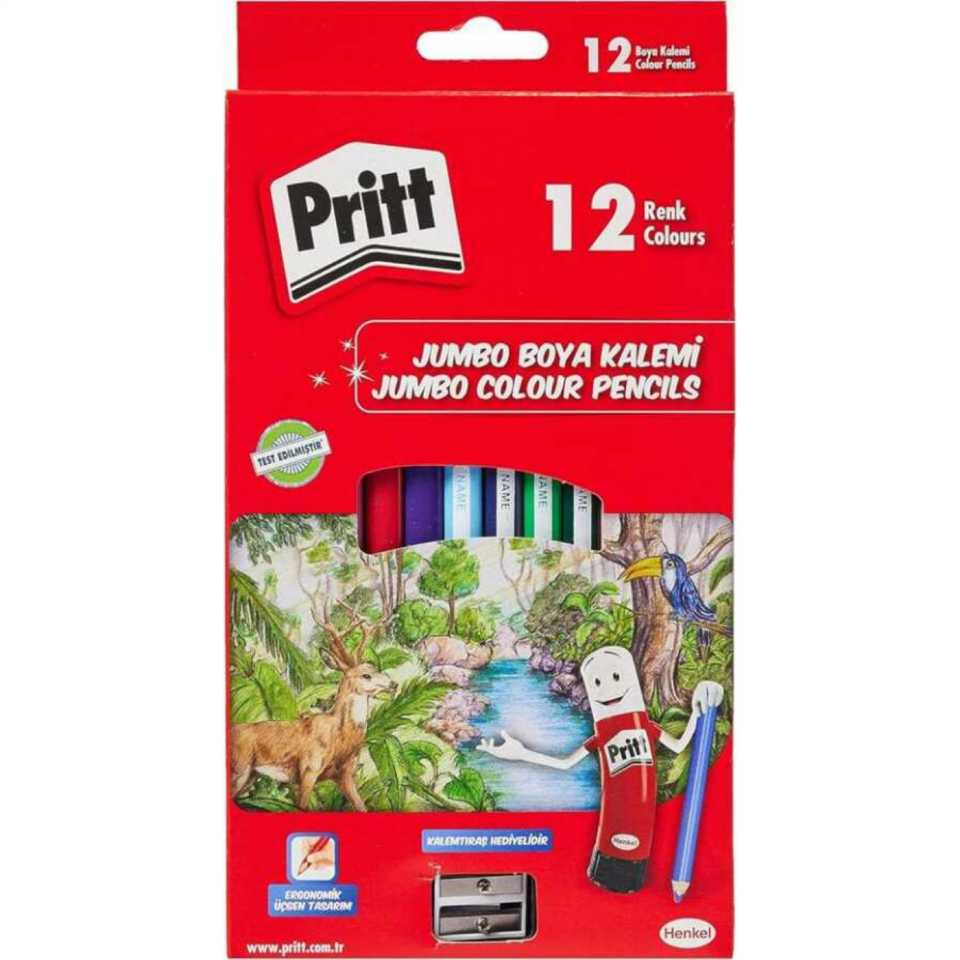 Pritt 1219733 Kuruboya Kalemi 12'li Jumbo Üçgen