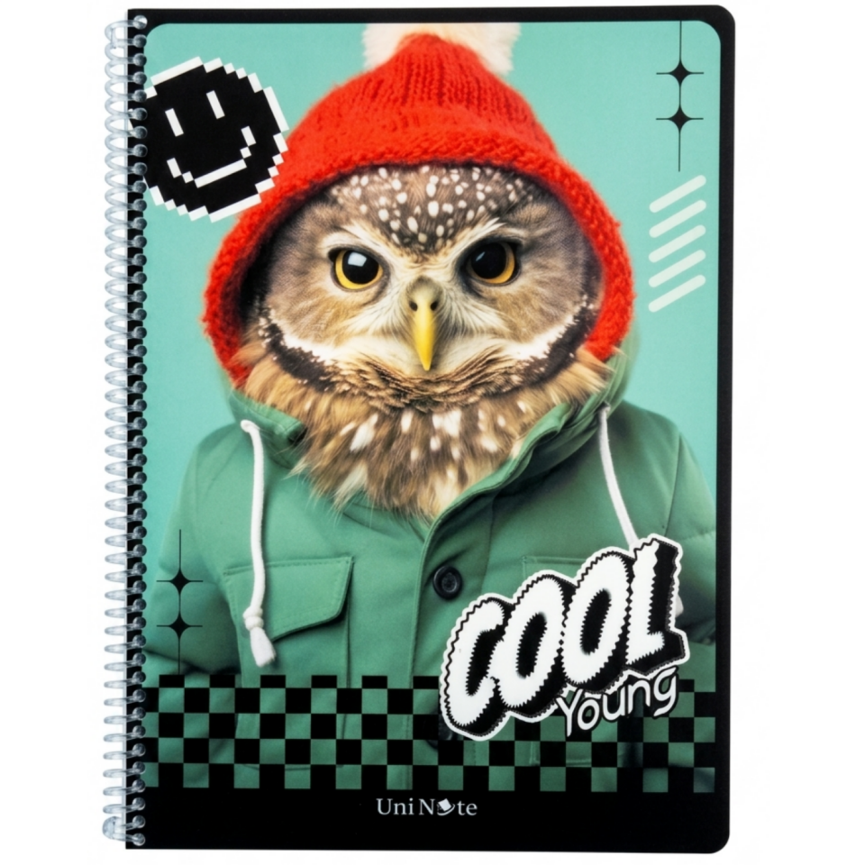 UniNote Cool Spiralli Pp Kapak A4 72 Yp.Kareli Defter 07