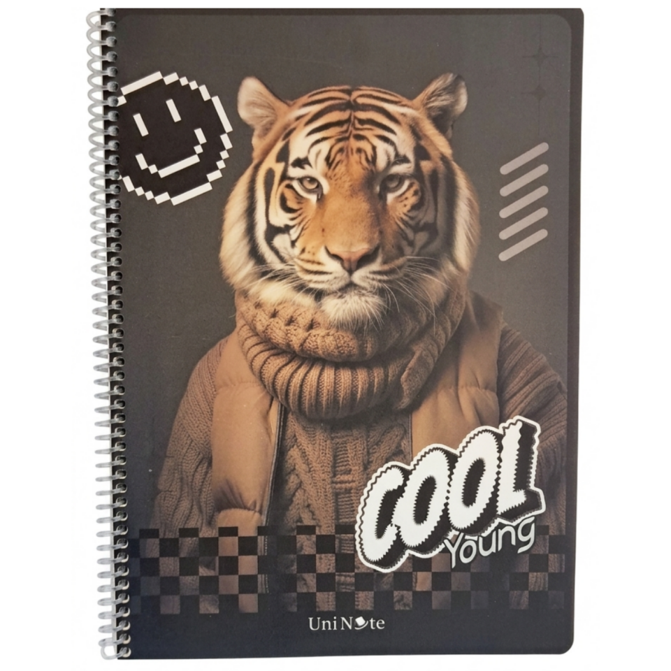 UniNote Cool Spiralli Pp Kapak A4 96 Yp.Kareli Defter 04
