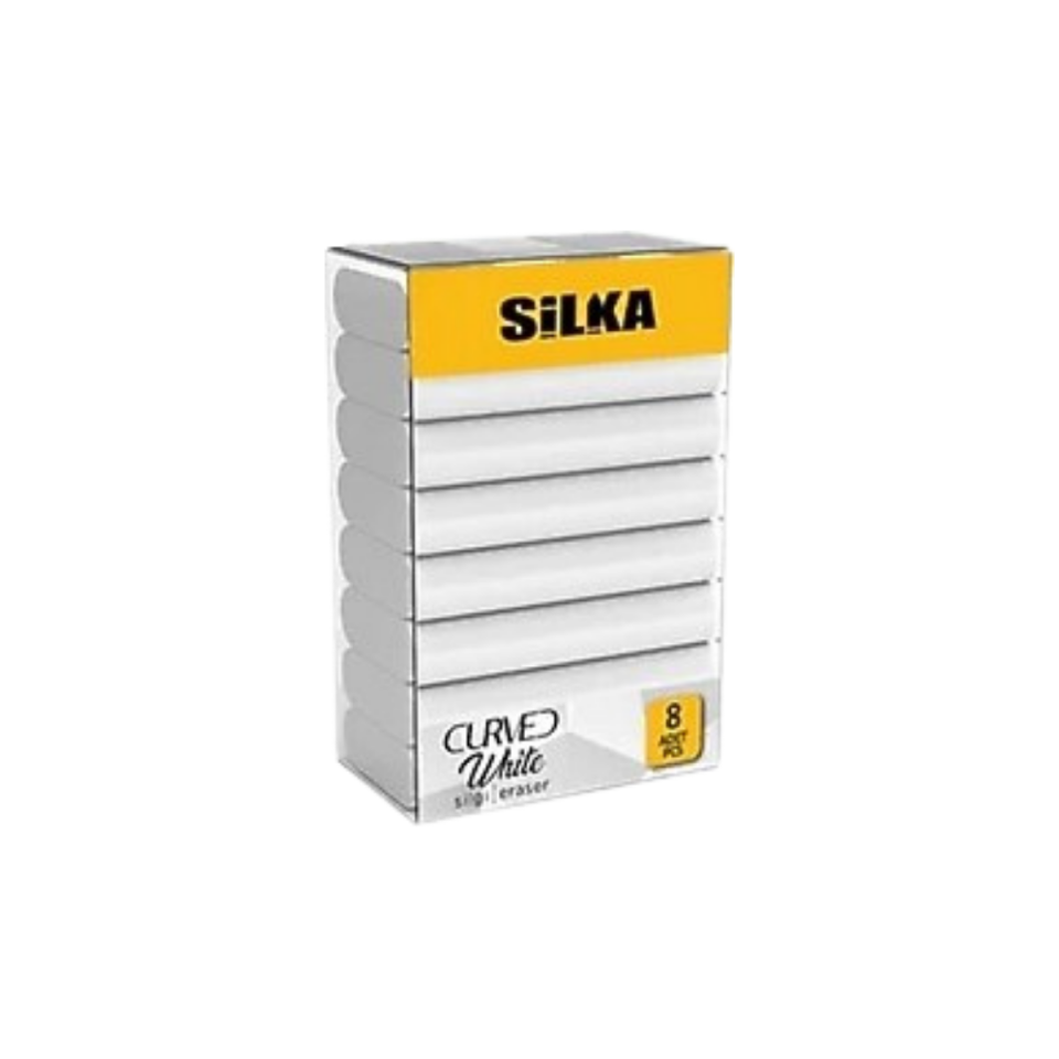 Sg.52 Silka 8 Li Curved Beyaz Silgi
