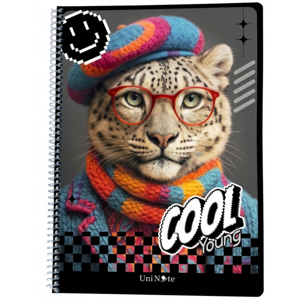 UniNote Cool Spiralli Pp Kapak A4 72 Yp.Çizgili Defter 03
