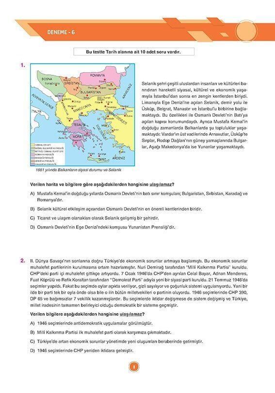 Sınav Yayınları 8. Sınıf LGS T.C. İnkılap Tarihi ve Atatürkçülük 24 Deneme