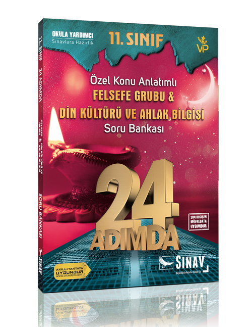 Sınav Yayınları 11. Sınıf Felsefe Grubu Din Kültürü ve Ahlak Bilgisi 24 Adımda Özel Konu Anlatımlı Soru Bankası