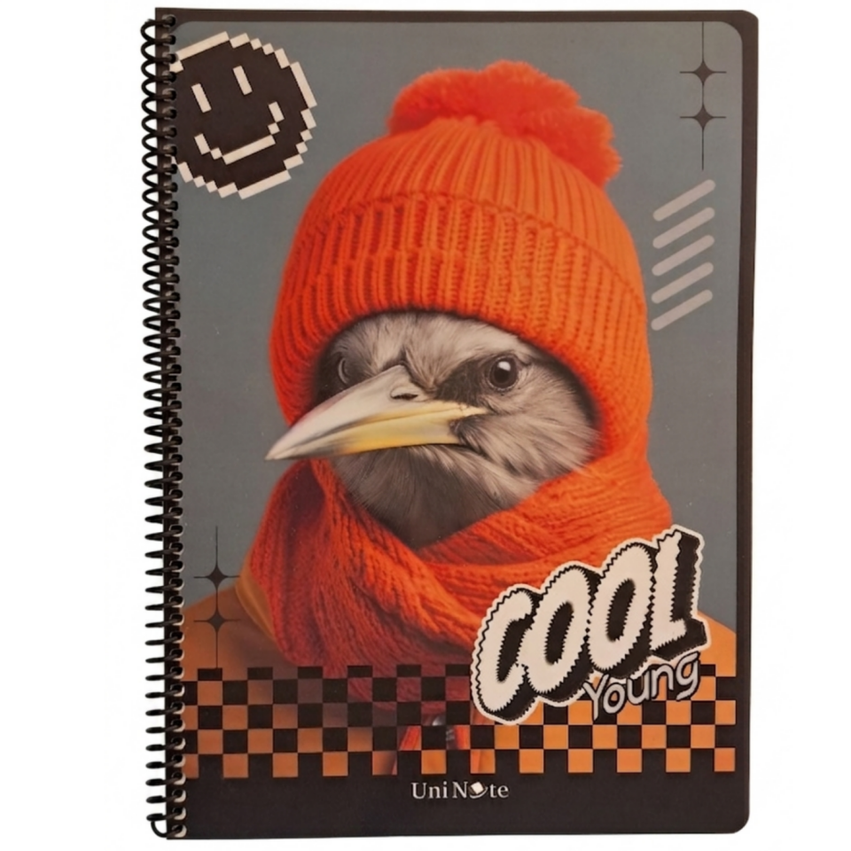 UniNote Cool Spiralli Pp Kapak A4 96 Yp.Çizgili Defter 06