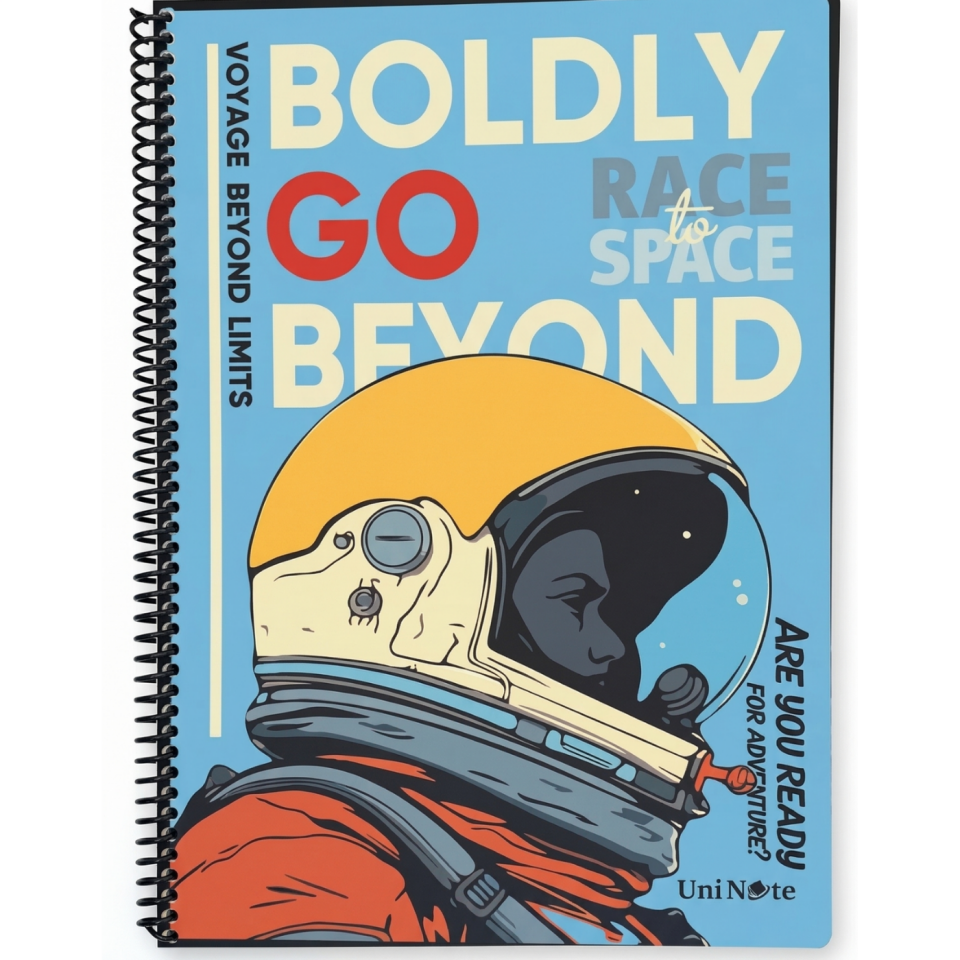 UniNote Space Spiralli Pp Kapak A4 72 Yp.Çizgili Defter 02