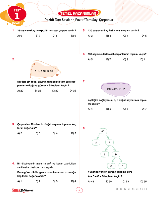 Sınav Yayınları Sınav Kalitesinde 8. Sınıf LGS Matematik Soru Bankası