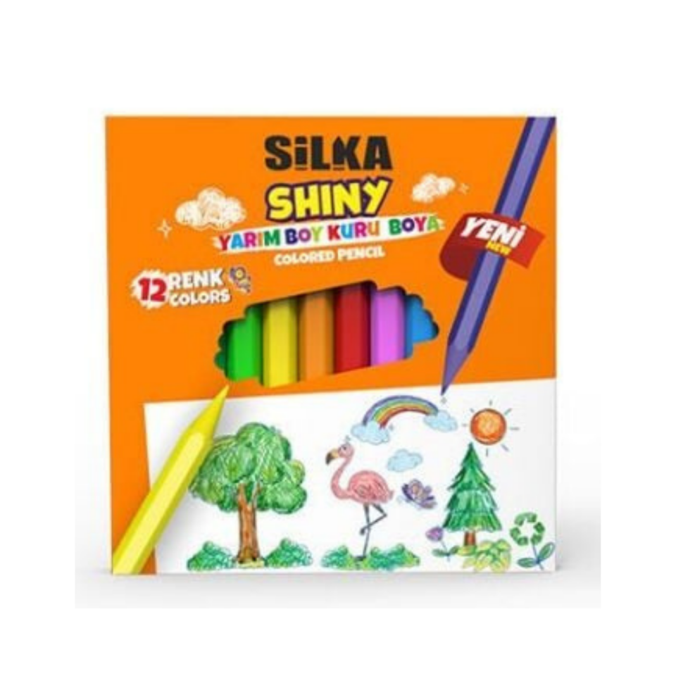 Silka 627 Hex Shiny Kısa Kuruboya 12 Renk