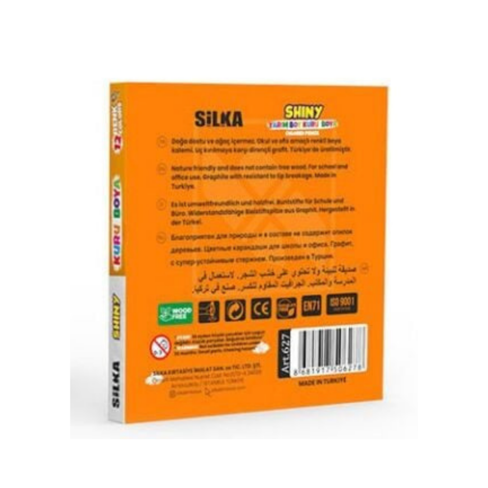 Silka 627 Hex Shiny Kısa Kuruboya 12 Renk