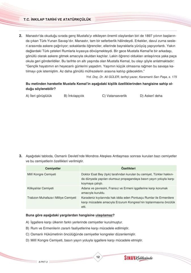 Sınav Yayınları Sınav Kalitesinde 8. Sınıf LGS 5 Deneme