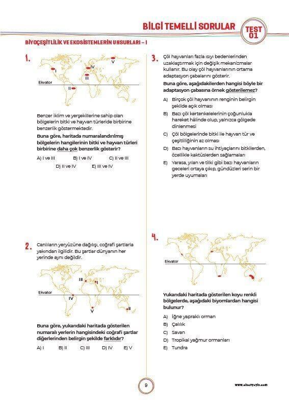 Sınav Yayınları 11. Sınıf Coğrafya Soru Bankası
