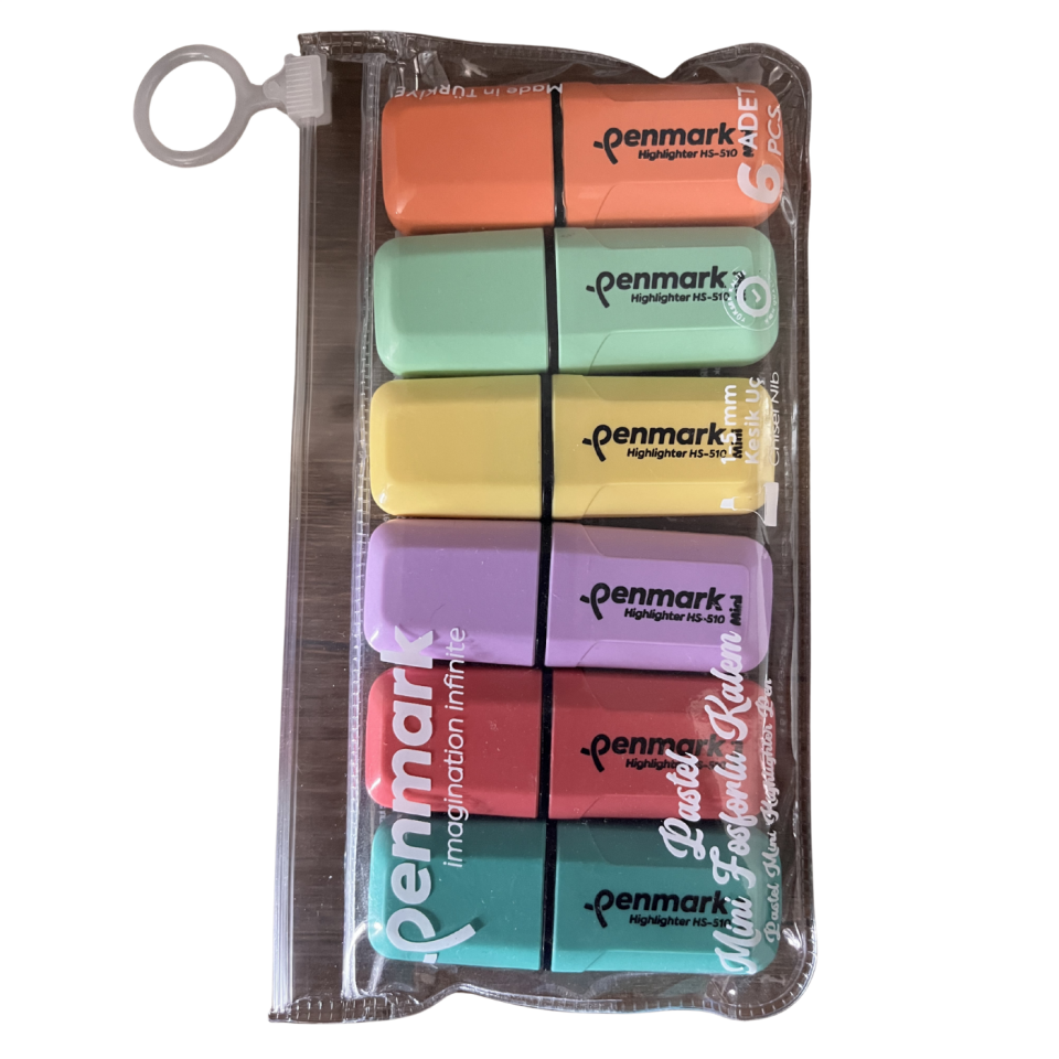 Penmark Mini Fosforlu Kalem Pastel Renkler 6'lı