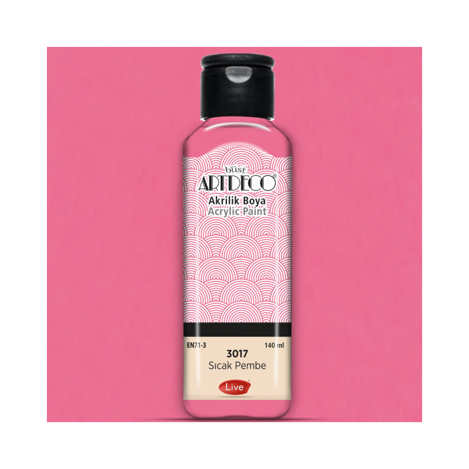 Artdeco 070R-3017 Akrilik Boya 140 ml Sıcak Pembe