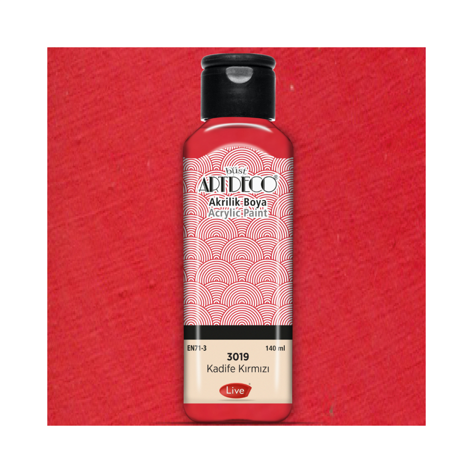 Artdeco 070R-3019 Akrilik Boya 140 ml Kadife Kırmızı