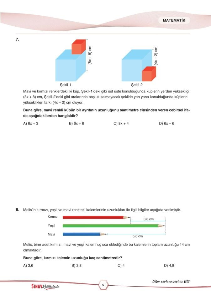 Sınav Karması 8. Sınıf LGS 3 Deneme
