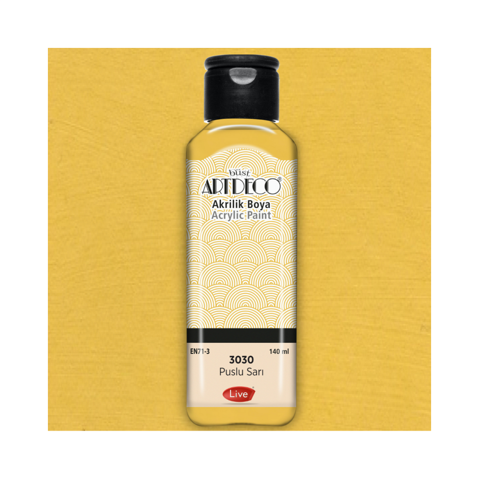 Artdeco 070R-3030 Akrilik Boya 140 ml Puslu Sarı