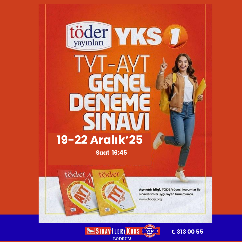 Töder Yayınları TYT-AYT  Genel Deneme Sınavı -1