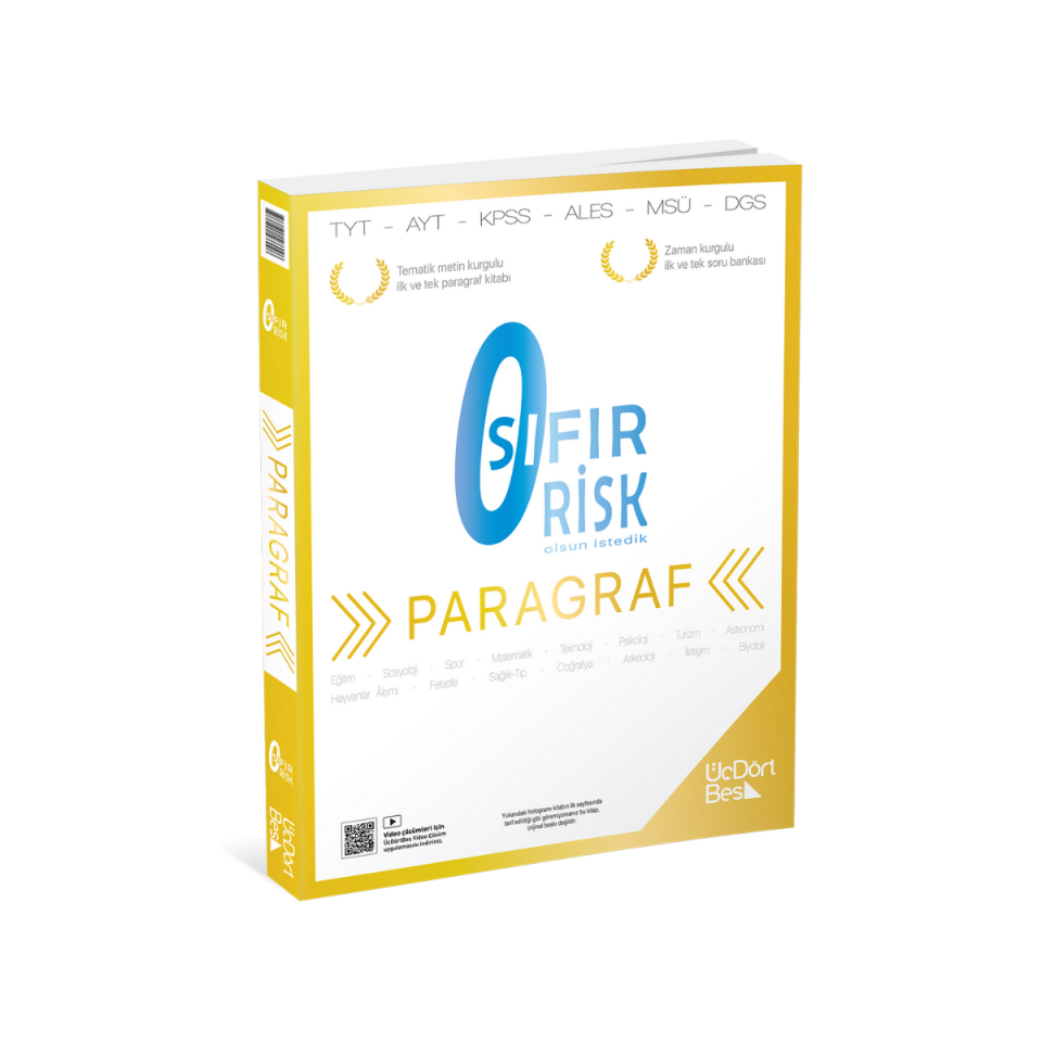 Üçdörtbeş Yayınları Paragraf Sıfır Risk - Güncel Baskı
