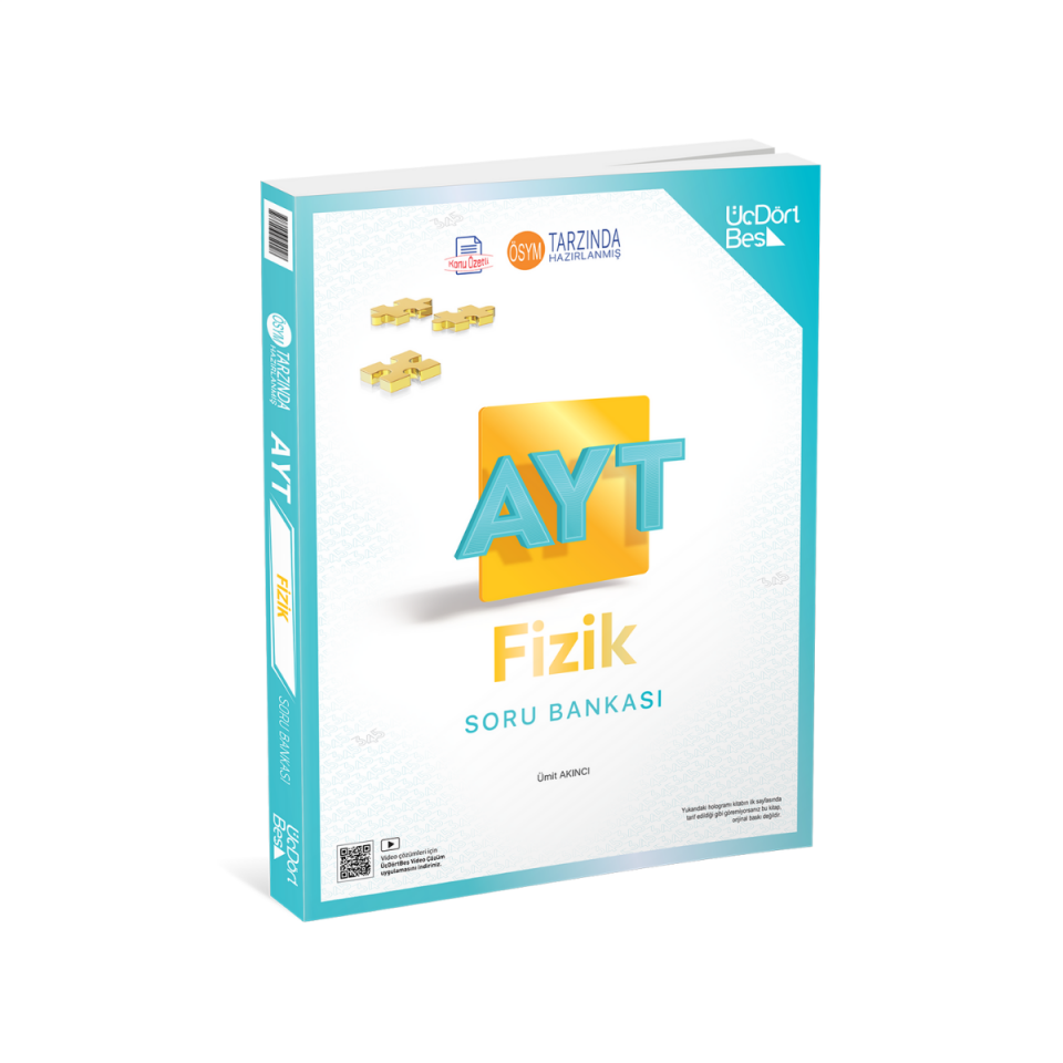 Üçdörtbeş Yayınları AYT Fizik Soru Bankası - Güncel Baskı