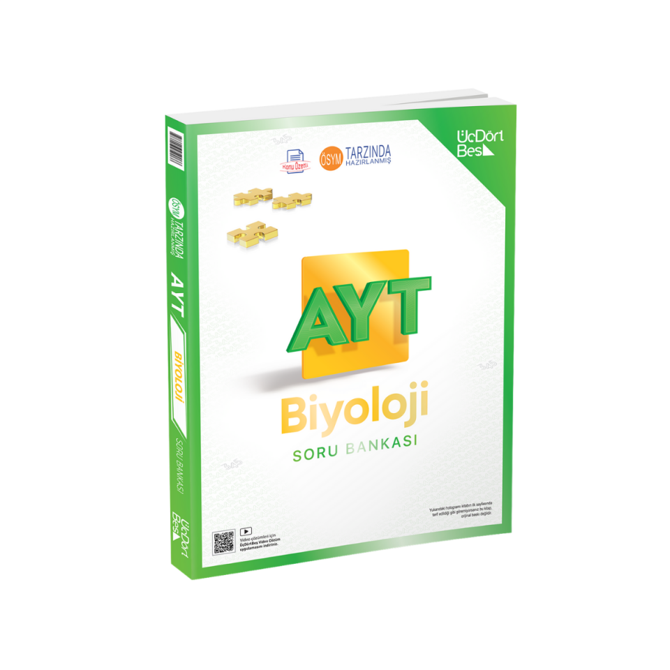 ÜçDörtBeş AYT Biyoloji Soru Bankası (Güncel Baskı)