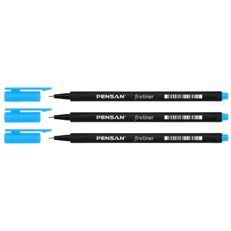 Pensan Fineliner Kalem 6500 Açık Mavi 3'lü