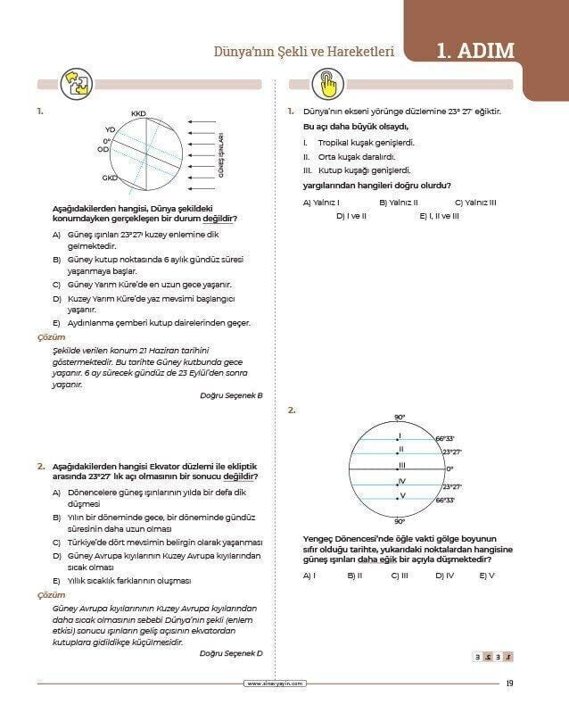 Sınav Yayınları TYT Coğrafya 24 Adımda Konu Anlatımlı Soru Bankası